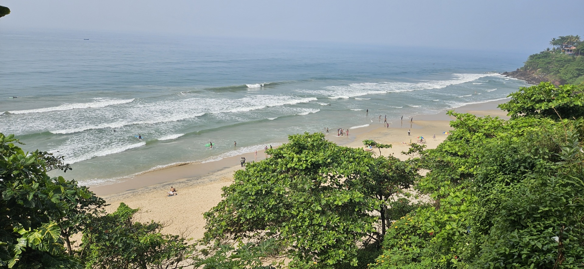 Varkala cliff beach overlooking the Arabian Sea